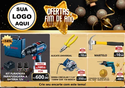 Modelo de Encarte para Encarte A4 Horizontal com o tema Ofertas de Fim de Ano para Maquinas e Ferramentas