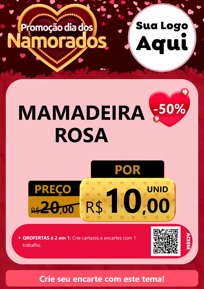 Modelo de Cartaz para Cartaz A4 Vertical com o tema Promoção Dia Dos Namorados para Bebês