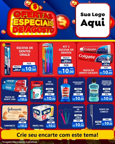 Modelo de Rede Social para Feed Instagram com o tema Ofertas Especiais de Agosto para Higiene Pessoal