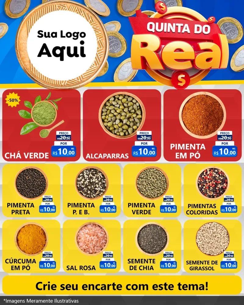 Modelo de Rede Social para Feed Instagram com o tema Quinta do Real para Produtos Naturais