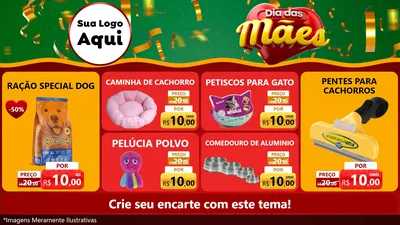 Modelo de TV para TV Horizontal com o tema Dia das Mães para Pet Shop