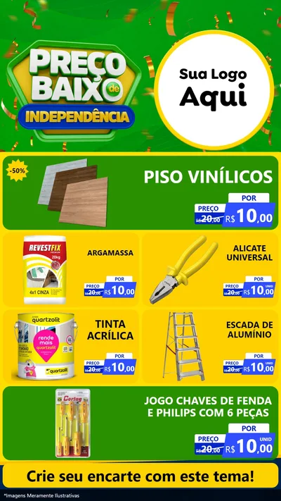 Modelo de TV para TV Vertical com o tema Preço Baixo de Independência para Material para Construção