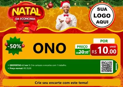 Modelo de Cartaz para Cartaz A4 Horizontal com o tema Natal da Economia para Óticas