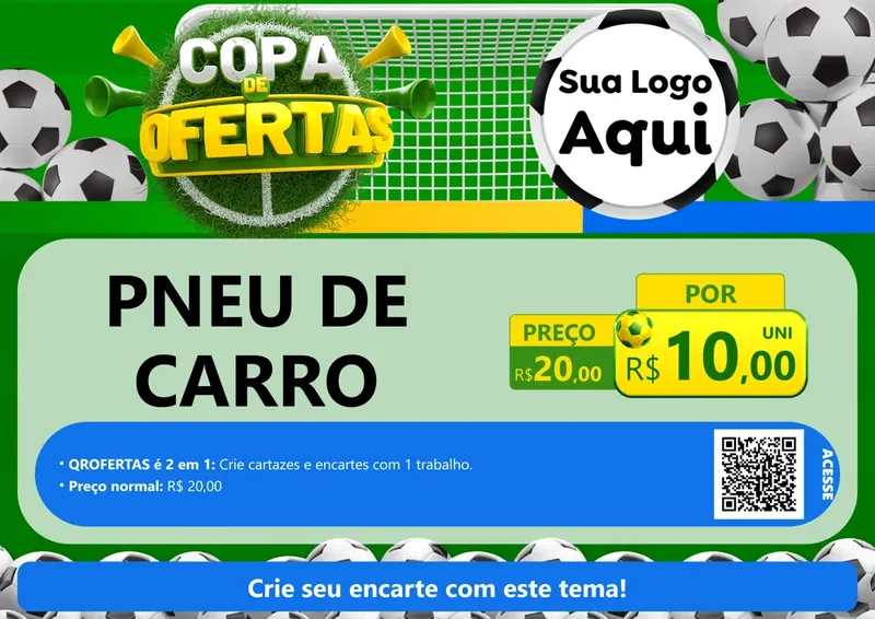 Modelo de Cartaz para Cartaz A4 Horizontal com o tema Copa De Ofertas para Auto peças