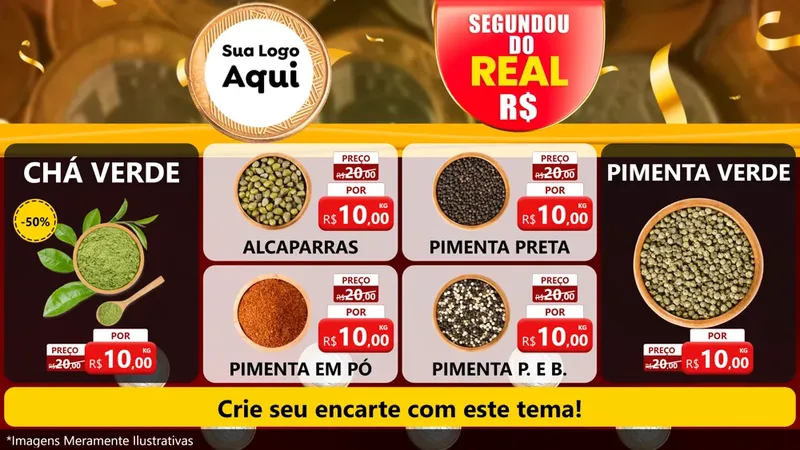 Modelo de TV para TV Horizontal com o tema Segundou do Real para Produtos Naturais