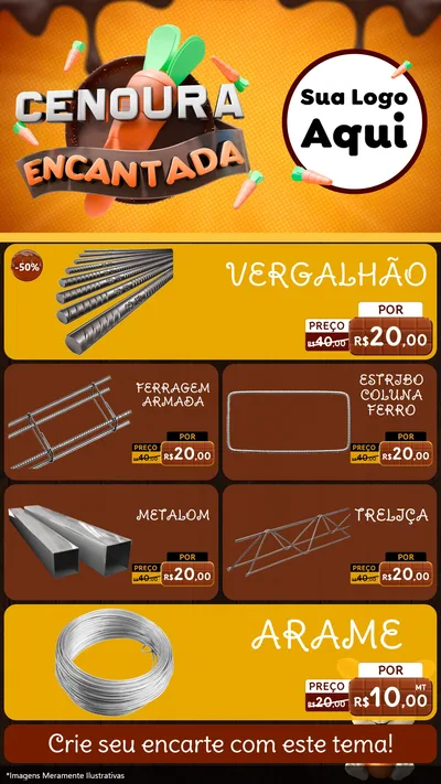 Modelo de TV para TV Vertical com o tema Cenoura Encantada - Páscoa para Ferragens