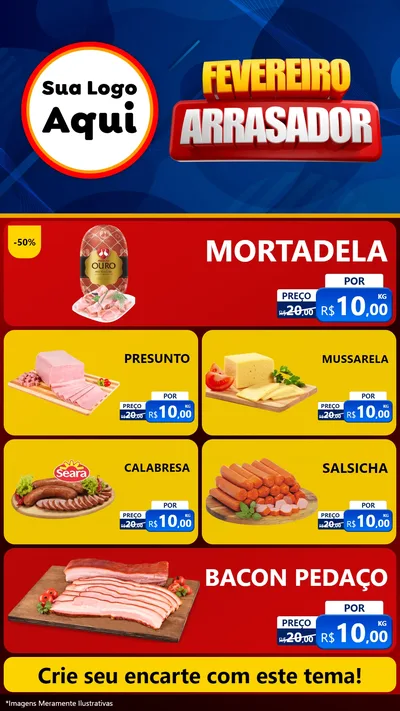 Modelo de TV para TV Vertical com o tema Fevereiro Arrasador para Frios e Laticínios