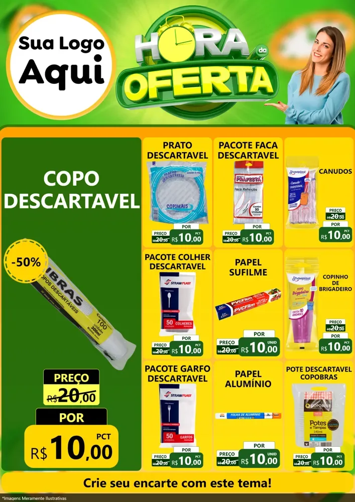 Modelo de Encarte para Encarte A4 Vertical com o tema Hora da Oferta para Embalagens