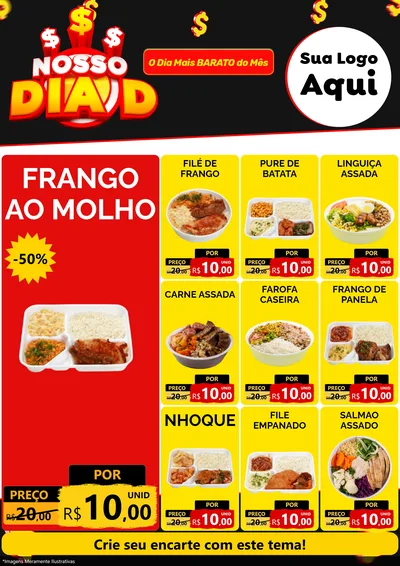 Modelo de Encarte para Encarte A4 Vertical com o tema Nosso Dia D para Restaurante