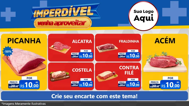 Modelo de TV para TV Horizontal com o tema Imperdível para Açougue