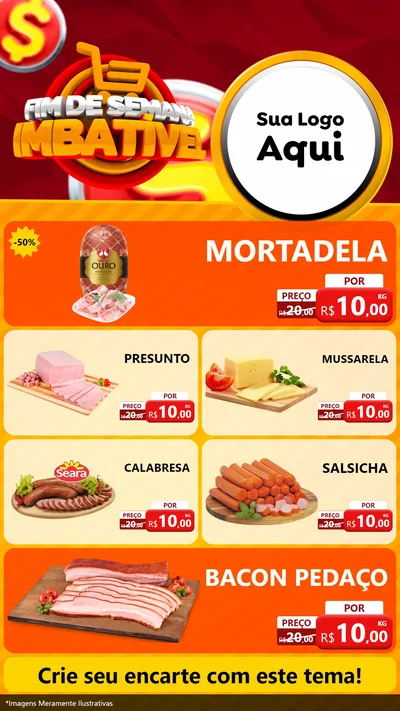 Modelo de TV para TV Vertical com o tema Fim de Semana Imbatível para Frios e Laticínios