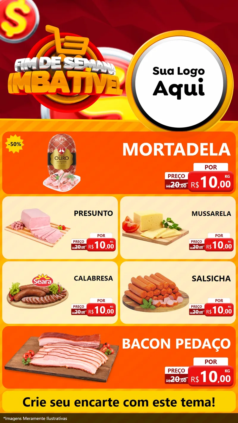 Modelo de TV para TV Vertical com o tema Fim de Semana Imbatível para Frios e Laticínios