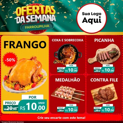 Modelo de Rede Social para Feed Facebook com o tema Ofertas da Semana Farroupilha para Assados