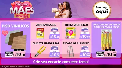 Modelo de TV para TV Horizontal com o tema Mês das Mães Imperdível para Material para Construção