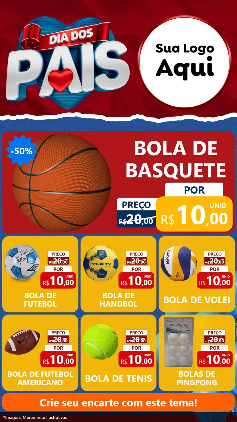 Modelo de Rede Social para Stories com o tema Dia dos Pais para Artigos Esportivos