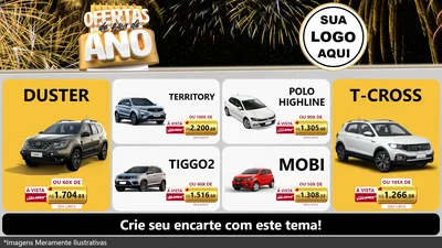 Modelo de TV para TV Horizontal com o tema Ofertas de Fim de Ano para Concessionaria de Carros