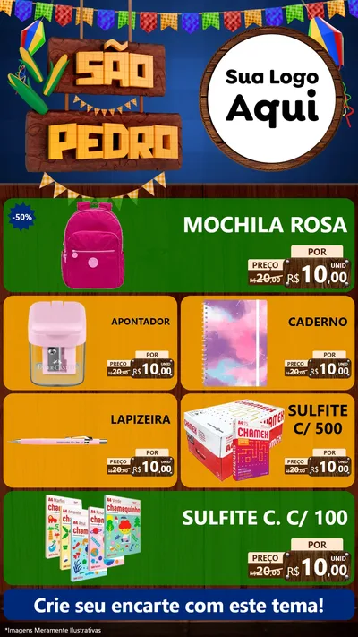 Modelo de TV para TV Vertical com o tema São Pedro para Papelaria