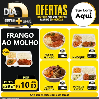 Modelo de Rede Social para Feed Facebook com o tema Dia D Mais Economia para Restaurante