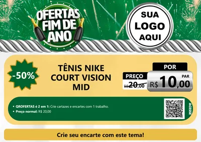 Modelo de Cartaz para Cartaz A4 Horizontal com o tema Ofertas Fim de Ano para Calçados