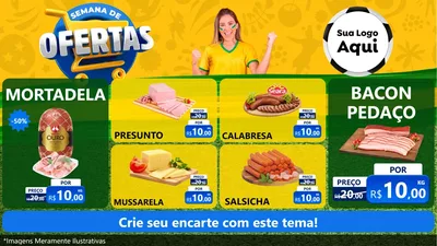 Modelo de TV para TV Horizontal com o tema Semana de Ofertas - Copa para Frios e Laticínios