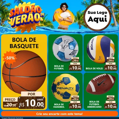 Modelo de Rede Social para Feed Facebook com o tema Saldão de Verão para Artigos Esportivos