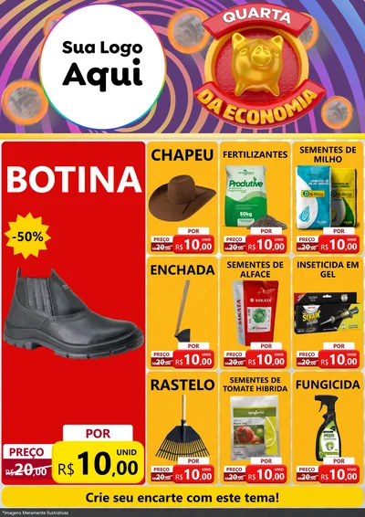 Modelo de Encarte para Encarte A4 Vertical com o tema Quarta da Economia para Agropecuária