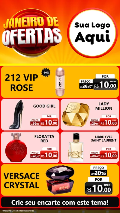 Modelo de TV para TV Vertical com o tema Janeiro de Ofertas para Perfumes