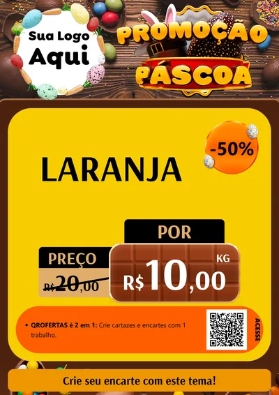 Modelo de Cartaz para Cartaz A4 Vertical com o tema Promoção Páscoa para Hortifrúti