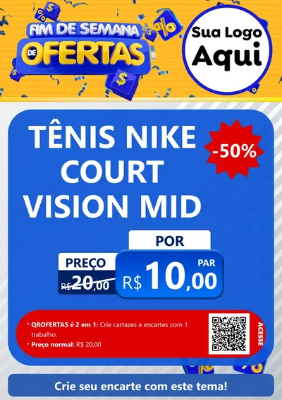 Modelo de Cartaz para Cartaz A4 Vertical com o tema Fim de Semana de Ofertas para Calçados