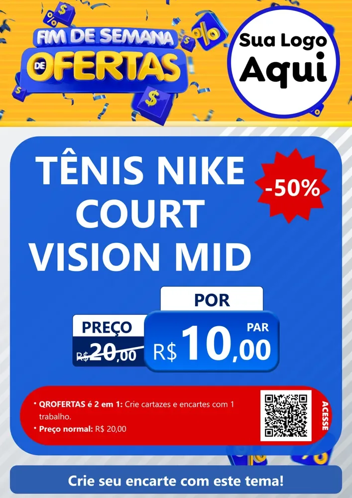 Modelo de Cartaz para Cartaz A4 Vertical com o tema Fim de Semana de Ofertas para Calçados
