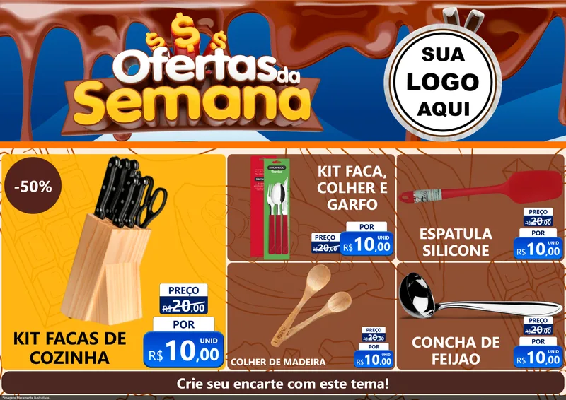 Modelo de Encarte para Encarte A4 Horizontal com o tema Ofertas da Semana - Páscoa para Utilidades Domésticas