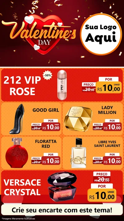 Modelo de TV para TV Vertical com o tema Valentine's Day para Perfumes