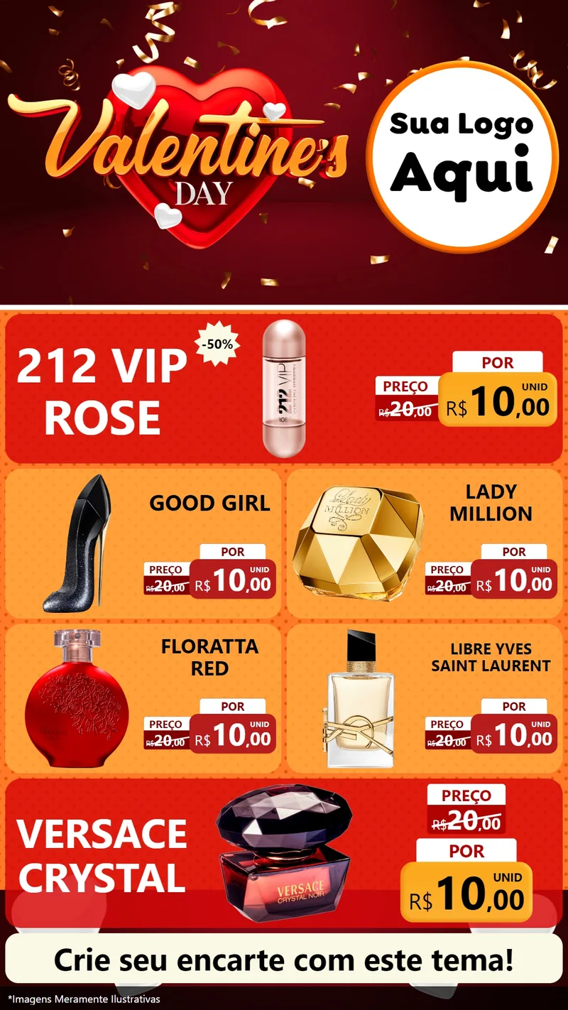 Modelo de TV para TV Vertical com o tema Valentine's Day para Perfumes