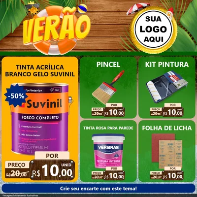 Modelo de Rede Social para Feed Facebook com o tema Verão para Tintas e Ferramentas