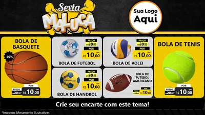 Modelo de TV para TV Horizontal com o tema Sexta Maluca para Artigos Esportivos