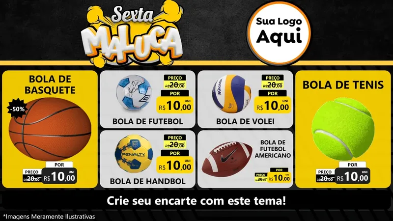 Modelo de TV para TV Horizontal com o tema Sexta Maluca para Artigos Esportivos