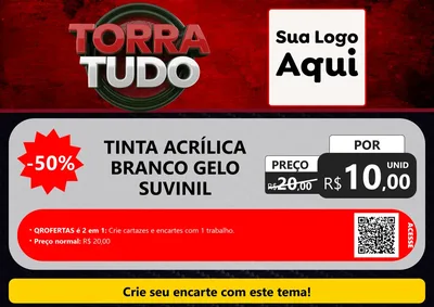 Modelo de Cartaz para Cartaz A4 Horizontal com o tema Torra Tudo para Tintas e Ferramentas