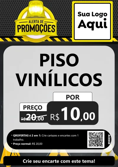 Modelo de Cartaz para Cartaz A4 Vertical com o tema Alerta de Promoções para Material para Construção