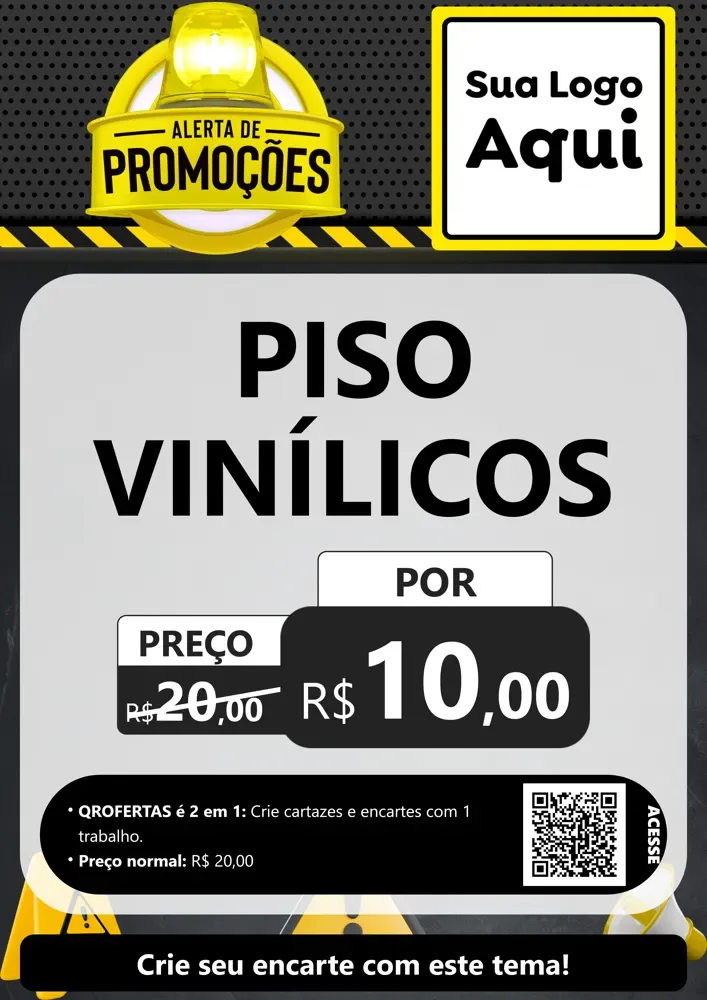 Modelo de Cartaz para Cartaz A4 Vertical com o tema Alerta de Promoções para Material para Construção