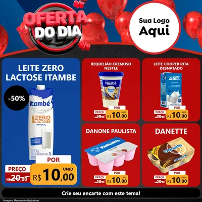Modelo de Rede Social para Feed Facebook com o tema Oferta do Dia para Frios e Laticínios