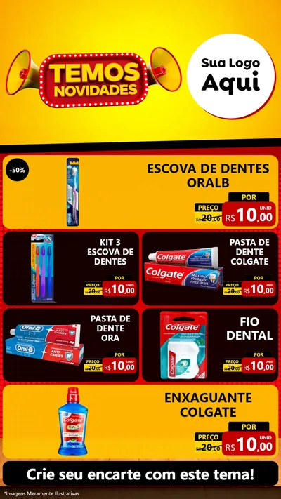 Modelo de TV para TV Vertical com o tema Temos Novidades para Higiene Pessoal