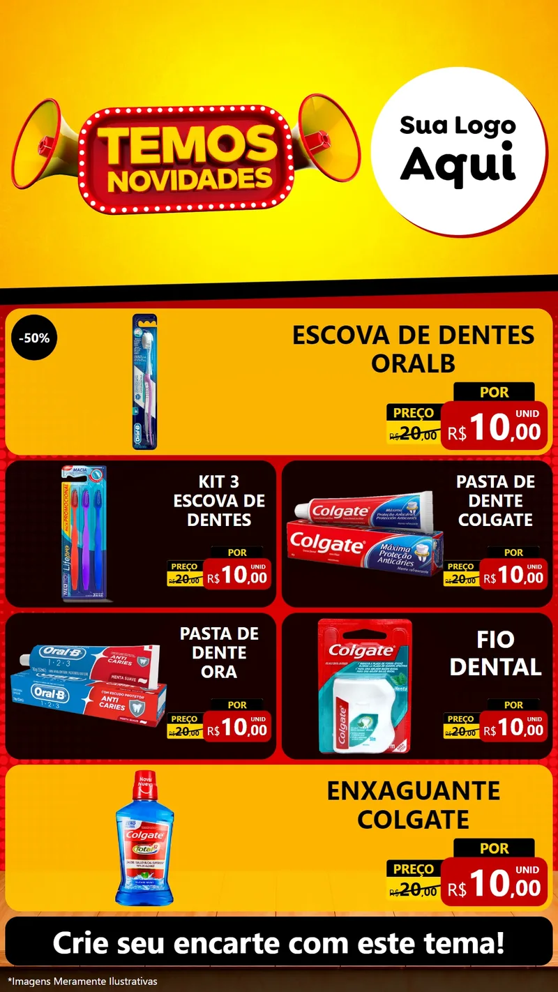 Modelo de TV para TV Vertical com o tema Temos Novidades para Higiene Pessoal
