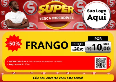 Modelo de Cartaz para Cartaz A4 Horizontal com o tema Super Terça Imperdível para Assados