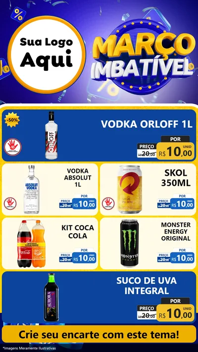 Modelo de TV para TV Vertical com o tema Março Imbatível para Distribuidora de bebidas