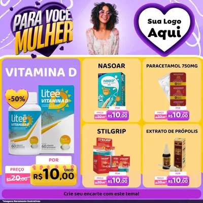 Modelo de Rede Social para Feed Facebook com o tema Para Você, Mulher para Farmácia