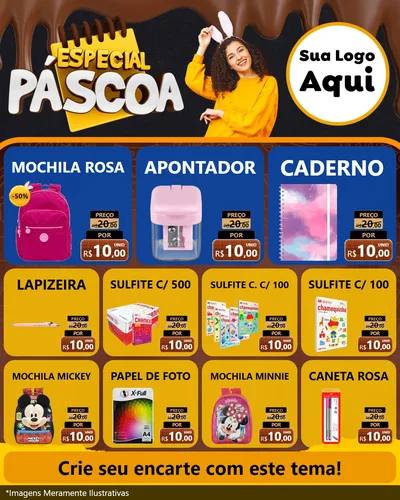 Modelo de Rede Social para Feed Instagram com o tema Especial Páscoa para Papelaria