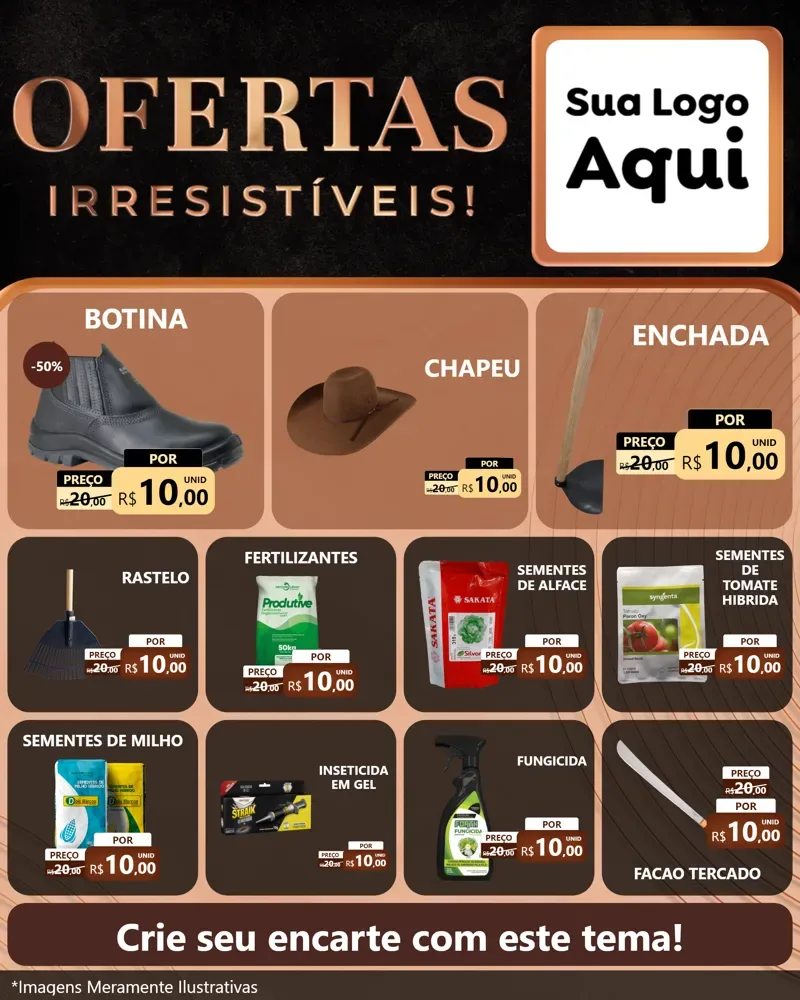 Modelo de Rede Social para Feed Instagram com o tema Ofertas Irresistíveis! para Agropecuária