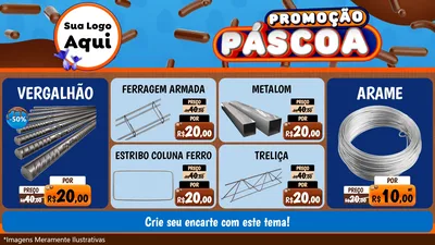 Modelo de TV para TV Horizontal com o tema Promoção Páscoa para Ferragens
