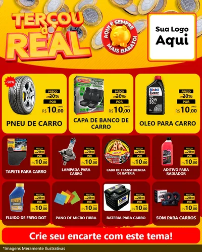 Modelo de Rede Social para Feed Instagram com o tema Terçou do Real para Auto peças
