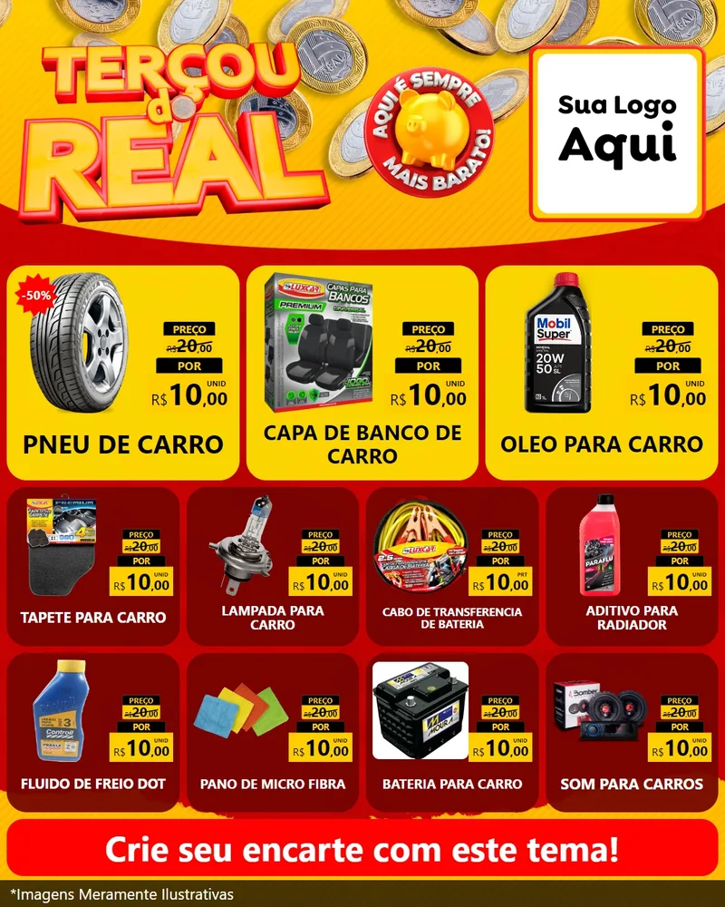 Modelo de Rede Social para Feed Instagram com o tema Terçou do Real para Auto peças